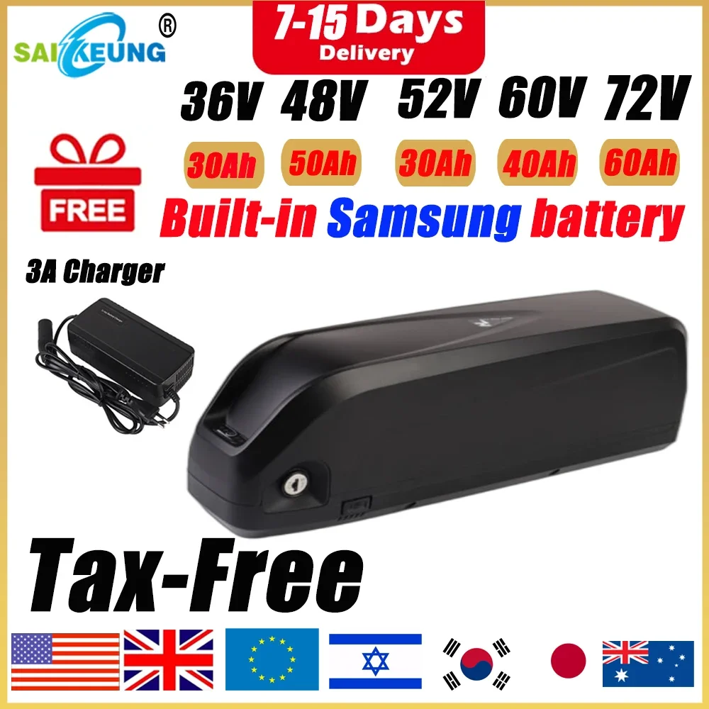 Electric Bicycle Battery 72V 30Ah - Hailong Polly 48V 52V 60V 36V